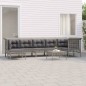 vidaXL Set de muebles de jardín 8 pzas y cojines ratán sintético gris vidaXL Set de muebles de jardín 8 pzas y cojines ratán sintético gris
