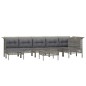 vidaXL Set de muebles de jardín 8 pzas y cojines ratán sintético gris vidaXL Set de muebles de jardín 8 pzas y cojines ratán sintético gris