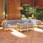vidaXL Juego de muebles de jardín 10 pzas y cojines madera maciza pino vidaXL Juego de muebles de jardín 10 pzas y cojines madera maciza pino