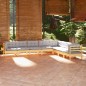 vidaXL Juego de muebles de jardín 8 pzas y cojines madera maciza pino vidaXL Juego de muebles de jardín 8 pzas y cojines madera maciza pino