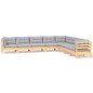 vidaXL Juego de muebles de jardín 8 pzas y cojines madera maciza pino vidaXL Juego de muebles de jardín 8 pzas y cojines madera maciza pino