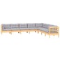vidaXL Juego de muebles de jardín 8 pzas y cojines madera maciza pino vidaXL Juego de muebles de jardín 8 pzas y cojines madera maciza pino