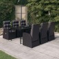 vidaXL Juego de comedor de jardín 7 piezas con cojines negro vidaXL Juego de comedor de jardín 7 piezas con cojines negro