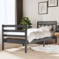 vidaXL Estructura de cama de madera maciza gris 90x200 cm vidaXL Estructura de cama de madera maciza gris 90x200 cm
