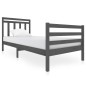 vidaXL Estructura de cama de madera maciza gris 90x200 cm vidaXL Estructura de cama de madera maciza gris 90x200 cm