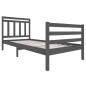 vidaXL Estructura de cama de madera maciza gris 90x200 cm vidaXL Estructura de cama de madera maciza gris 90x200 cm