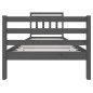 vidaXL Estructura de cama de madera maciza gris 90x200 cm vidaXL Estructura de cama de madera maciza gris 90x200 cm