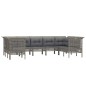 vidaXL Set de muebles de jardín 9 pzas y cojines ratán sintético gris vidaXL Set de muebles de jardín 9 pzas y cojines ratán sintético gris