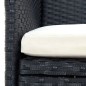vidaXL Juego de comedor de jardín 11 piezas con cojines negro