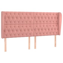 vidaXL Cabecero con orejas de terciopelo rosa 183x23x118/128 cm