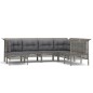 vidaXL Set de muebles de jardín 7 pzas y cojines ratán sintético gris vidaXL Set de muebles de jardín 7 pzas y cojines ratán sintético gris
