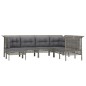 vidaXL Set de muebles de jardín 7 pzas y cojines ratán sintético gris vidaXL Set de muebles de jardín 7 pzas y cojines ratán sintético gris