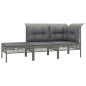 vidaXL Set de muebles de jardín 7 pzas y cojines ratán sintético gris vidaXL Set de muebles de jardín 7 pzas y cojines ratán sintético gris