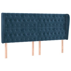 vidaXL Cabecero con orejas de terciopelo azul oscuro 203x23x118/128 cm