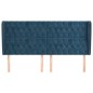 vidaXL Cabecero con orejas de terciopelo azul oscuro 203x23x118/128 cm