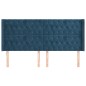 vidaXL Cabecero con orejas de terciopelo azul oscuro 203x16x118/128 cm vidaXL Cabecero con orejas de terciopelo azul oscuro 203x16x118/128 cm