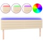 vidaXL Cabecero con LED de tela color crema 160x5x78/88 cm vidaXL Cabecero con LED de tela color crema 160x5x78/88 cm