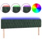 vidaXL Cabecero con LED de terciopelo verde oscuro 180x7x78/88 cm vidaXL Cabecero con LED de terciopelo verde oscuro 180x7x78/88 cm