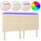 vidaXL Cabecero con luces LED tela crema 160x5x118/128 cm vidaXL Cabecero con luces LED tela crema 160x5x118/128 cm