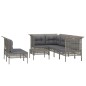 vidaXL Set de muebles de jardín 8 pzas y cojines ratán sintético gris vidaXL Set de muebles de jardín 8 pzas y cojines ratán sintético gris