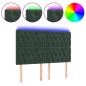 vidaXL Cabecero con luces LED terciopelo verde oscuro 144x7x118/128 cm