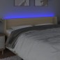 vidaXL Cabecero con LED de tela crema 163x16x78/88 cm vidaXL Cabecero con LED de tela crema 163x16x78/88 cm