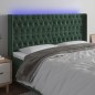 vidaXL Cabecero con LED de terciopelo verde oscuro 183x16x118/128 cm vidaXL Cabecero con LED de terciopelo verde oscuro 183x16x118/128 cm