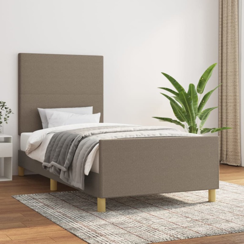vidaXL Estructura de cama con cabecero de tela gris taupe 80x200 cm vidaXL Estructura de cama con cabecero de tela gris taupe 80x200 cm