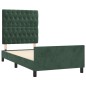 vidaXL Estructura cama con cabecero terciopelo verde oscuro 90x200 cm vidaXL Estructura cama con cabecero terciopelo verde oscuro 90x200 cm