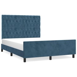 vidaXL Estructura cama con cabecero terciopelo azul oscuro 140x200 cm