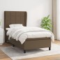 vidaXL Cama box spring con colchón tela marrón oscuro 90x200 cm vidaXL Cama box spring con colchón tela marrón oscuro 90x200 cm