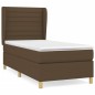 vidaXL Cama box spring con colchón tela marrón oscuro 90x190 cm vidaXL Cama box spring con colchón tela marrón oscuro 90x190 cm