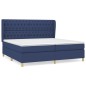 vidaXL Cama box spring con colchón tela azul 200x200 cm