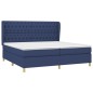 vidaXL Cama box spring con colchón tela azul 200x200 cm