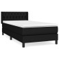 vidaXL Cama box spring con colchón tela negro 100x200 cm vidaXL Cama box spring con colchón tela negro 100x200 cm