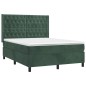 vidaXL Cama box spring con colchón terciopelo verde oscuro 140x200 cm vidaXL Cama box spring con colchón terciopelo verde oscuro 140x200 cm