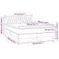 vidaXL Cama box spring colchón luces LED tela marrón oscuro 140x190 cm vidaXL Cama box spring colchón luces LED tela marrón oscuro 140x190 cm