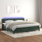 vidaXL Cama box spring colchón y LED terciopelo verde oscuro 200x200cm vidaXL Cama box spring colchón y LED terciopelo verde oscuro 200x200cm