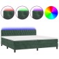 vidaXL Cama box spring colchón y LED terciopelo verde oscuro 200x200cm vidaXL Cama box spring colchón y LED terciopelo verde oscuro 200x200cm