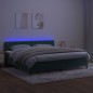 vidaXL Cama box spring colchón y LED terciopelo verde oscuro 200x200cm vidaXL Cama box spring colchón y LED terciopelo verde oscuro 200x200cm
