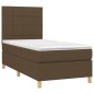 vidaXL Cama box spring colchón y luces LED tela marrón oscuro 90x200cm vidaXL Cama box spring colchón y luces LED tela marrón oscuro 90x200cm