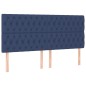 vidaXL Cama box spring colchón y luces LED tela azul 200x200 cm vidaXL Cama box spring colchón y luces LED tela azul 200x200 cm