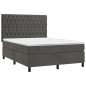 vidaXL Cama box spring colchón y LED terciopelo gris oscuro 140x200 cm vidaXL Cama box spring colchón y LED terciopelo gris oscuro 140x200 cm