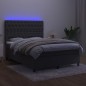 vidaXL Cama box spring colchón y LED terciopelo gris oscuro 140x200 cm vidaXL Cama box spring colchón y LED terciopelo gris oscuro 140x200 cm