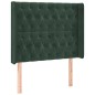 vidaXL Cama box spring colchón y LED terciopelo verde oscuro 90x190 cm vidaXL Cama box spring colchón y LED terciopelo verde oscuro 90x190 cm