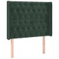 vidaXL Cama box spring colchón y LED terciopelo verde oscuro 90x200 cm vidaXL Cama box spring colchón y LED terciopelo verde oscuro 90x200 cm
