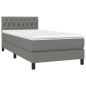 vidaXL Cama box spring con colchón tela gris oscuro 100x200 cm vidaXL Cama box spring con colchón tela gris oscuro 100x200 cm