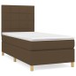 vidaXL Cama box spring con colchón tela marrón oscuro 90x200 cm vidaXL Cama box spring con colchón tela marrón oscuro 90x200 cm