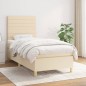 vidaXL Cama box spring con colchón tela color crema 80x200 cm vidaXL Cama box spring con colchón tela color crema 80x200 cm