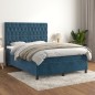 vidaXL Cama box spring con colchón terciopelo azul oscuro 140x200 cm vidaXL Cama box spring con colchón terciopelo azul oscuro 140x200 cm